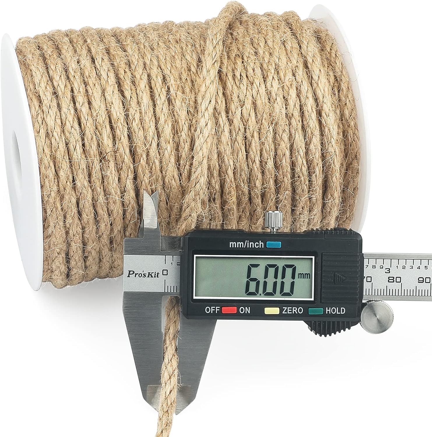 Jute Rope 1/4 Inch, 100 Feet Natural Twine, Strong Hemp, Brown Thick 6mm Heavy Duty for Crafts, Cat Scratching Post, Gardening, Bundling, Climbing Plants - Image 2