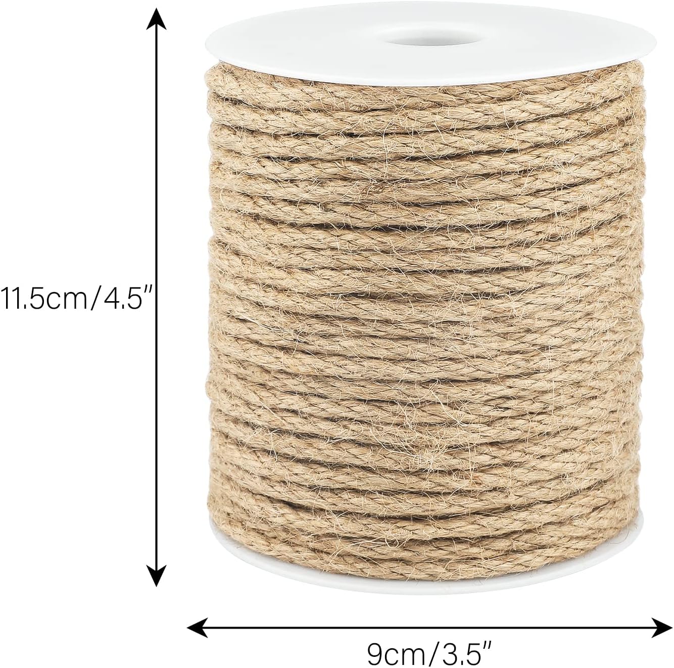 Jute Rope 1/4 Inch, 100 Feet Natural Twine, Strong Hemp, Brown Thick 6mm Heavy Duty for Crafts, Cat Scratching Post, Gardening, Bundling, Climbing Plants - Image 4