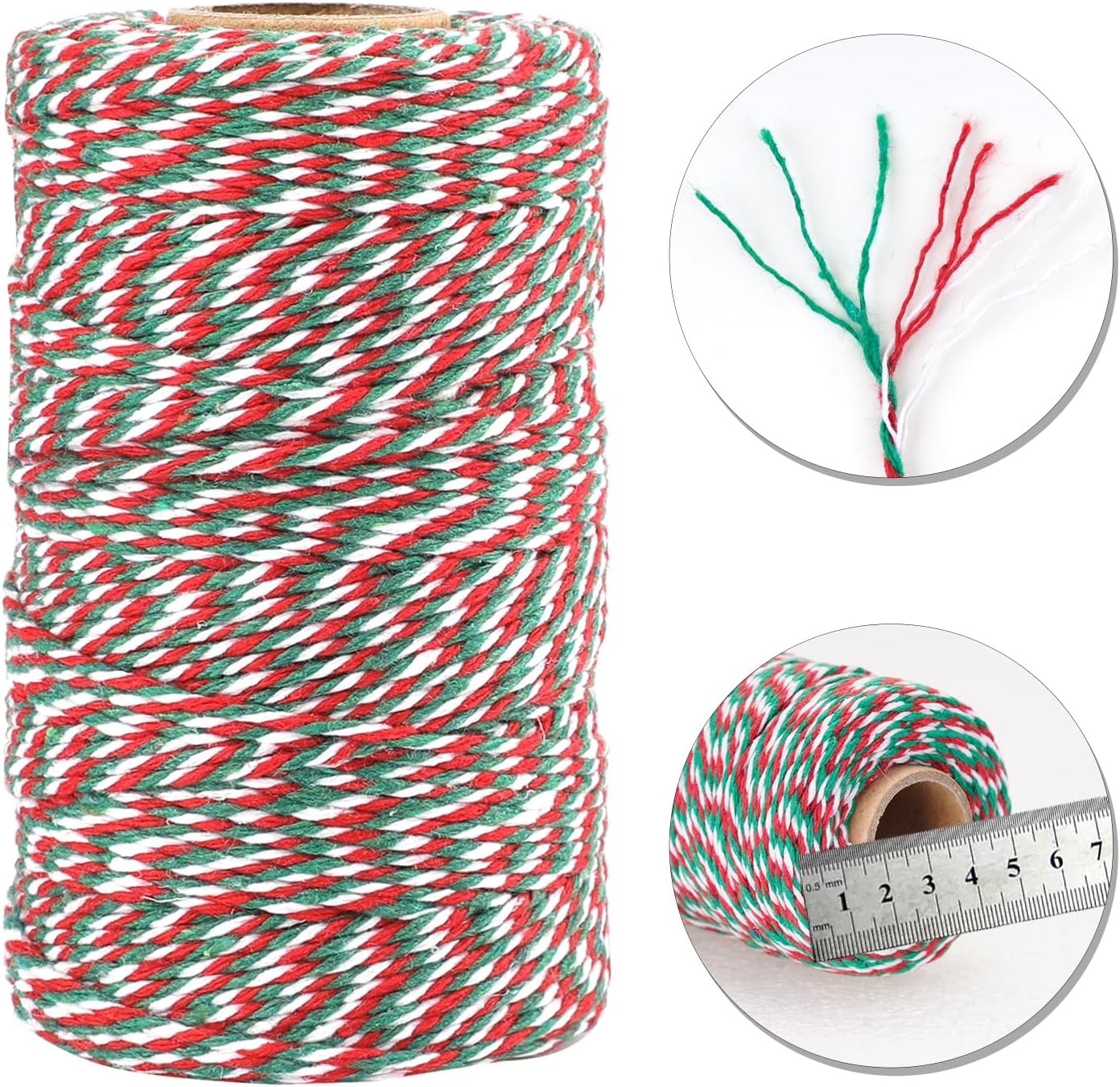 White Twine String and Red Green and White Bakers Twine String - Image 6