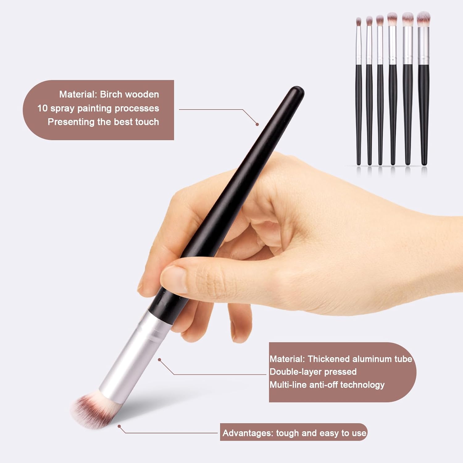 Drybrush Set - Premium Art Paintbrush Set for Miniatures, Ideal for Detailing - 6 Different Sizes - Image 5