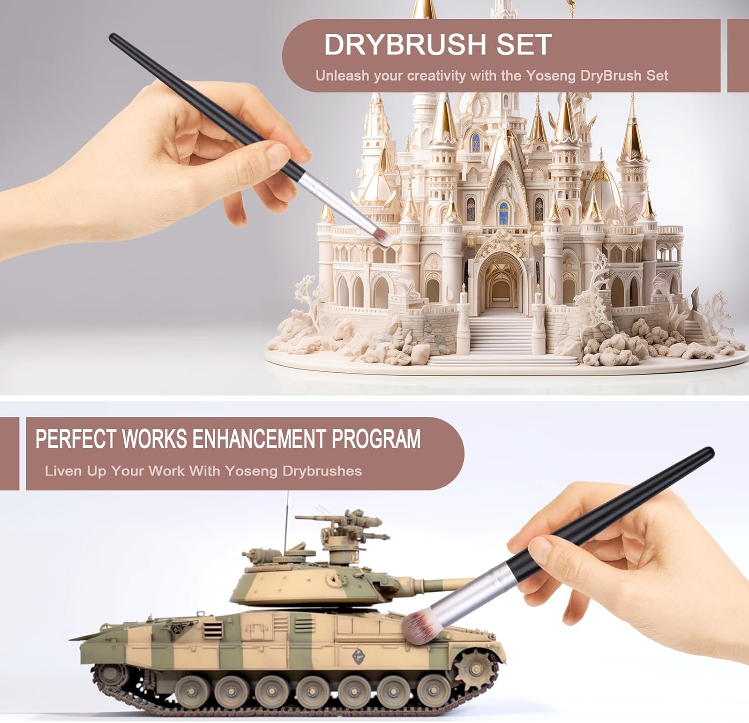 Drybrush Set - Premium Art Paintbrush Set for Miniatures, Ideal for Detailing - 6 Different Sizes - Image 6