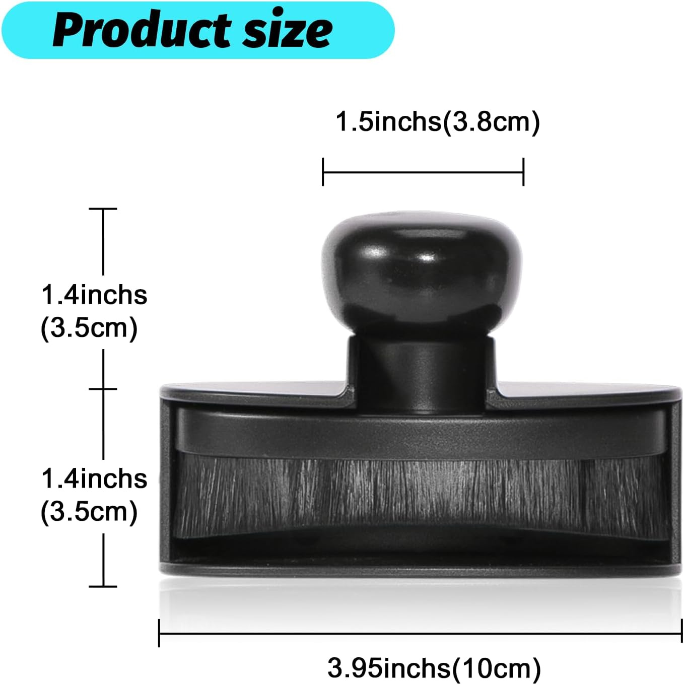 Tire Shine Brush - Curved Brush Head & Large 3.8'' Tire Dressing Applicator with Storage Stand for Automotive Detailing, Car Enthusiasts, DIY Users (Vegan, Washable, Black) - Image 2