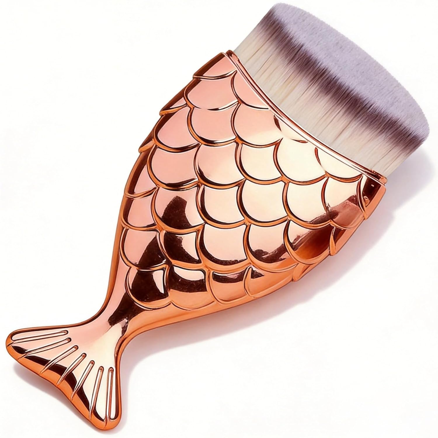 Kabuki Makeup Brush for Sunscreen & Liquid Foundation - Face Brush for Kids & Adults, Powder Cream Contour Applicator with Blending Buffing Stippling - Rose Gold - Image 6