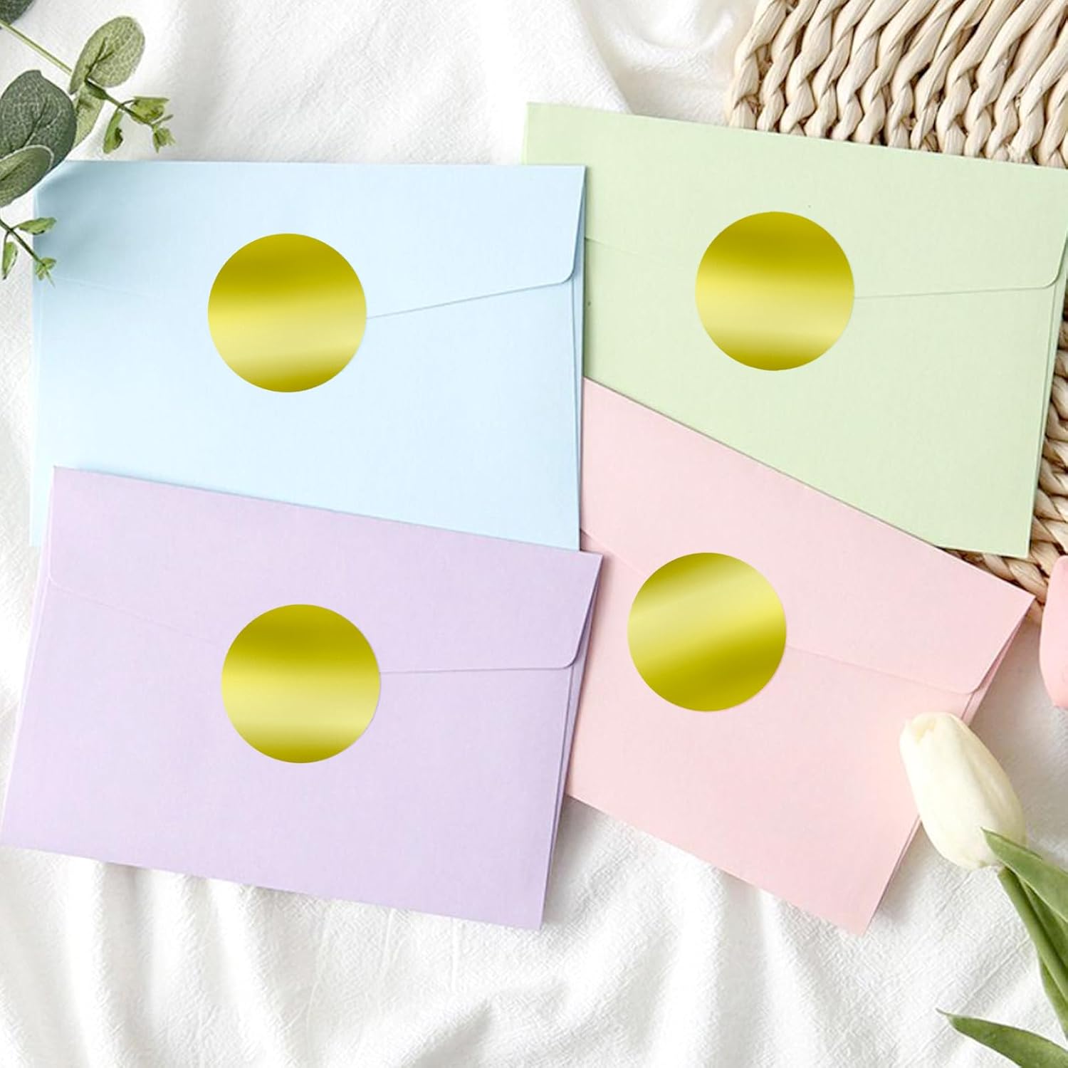 Embossing Stickers 300Pcs 2'' Gold Foil Seals Stickers for Certificates Self Adhesive Round Envelope Seal Label Sticker Roll Blank Embosser Stamp Sticker for Book Invitation Notary Seals - Image 6