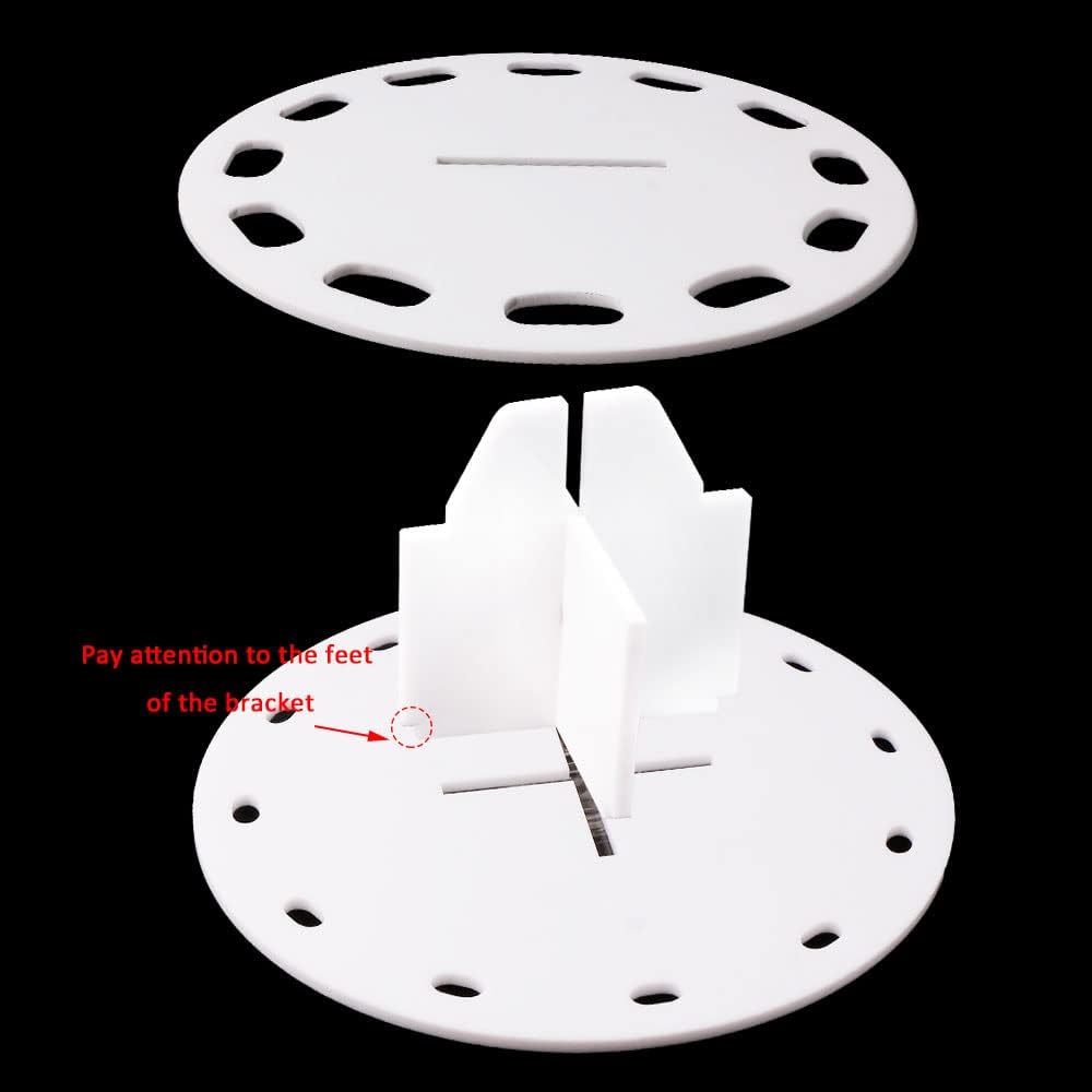 12 Hole Round Shape Drying Rack Storage Display Bracket Shelf Holder ,Spinning Storage Caddy for Oval Ink Blending Brushes Blender（White） - Image 3