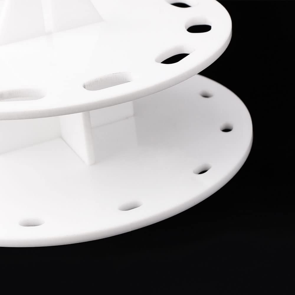 12 Hole Round Shape Drying Rack Storage Display Bracket Shelf Holder ,Spinning Storage Caddy for Oval Ink Blending Brushes Blender（White） - Image 4