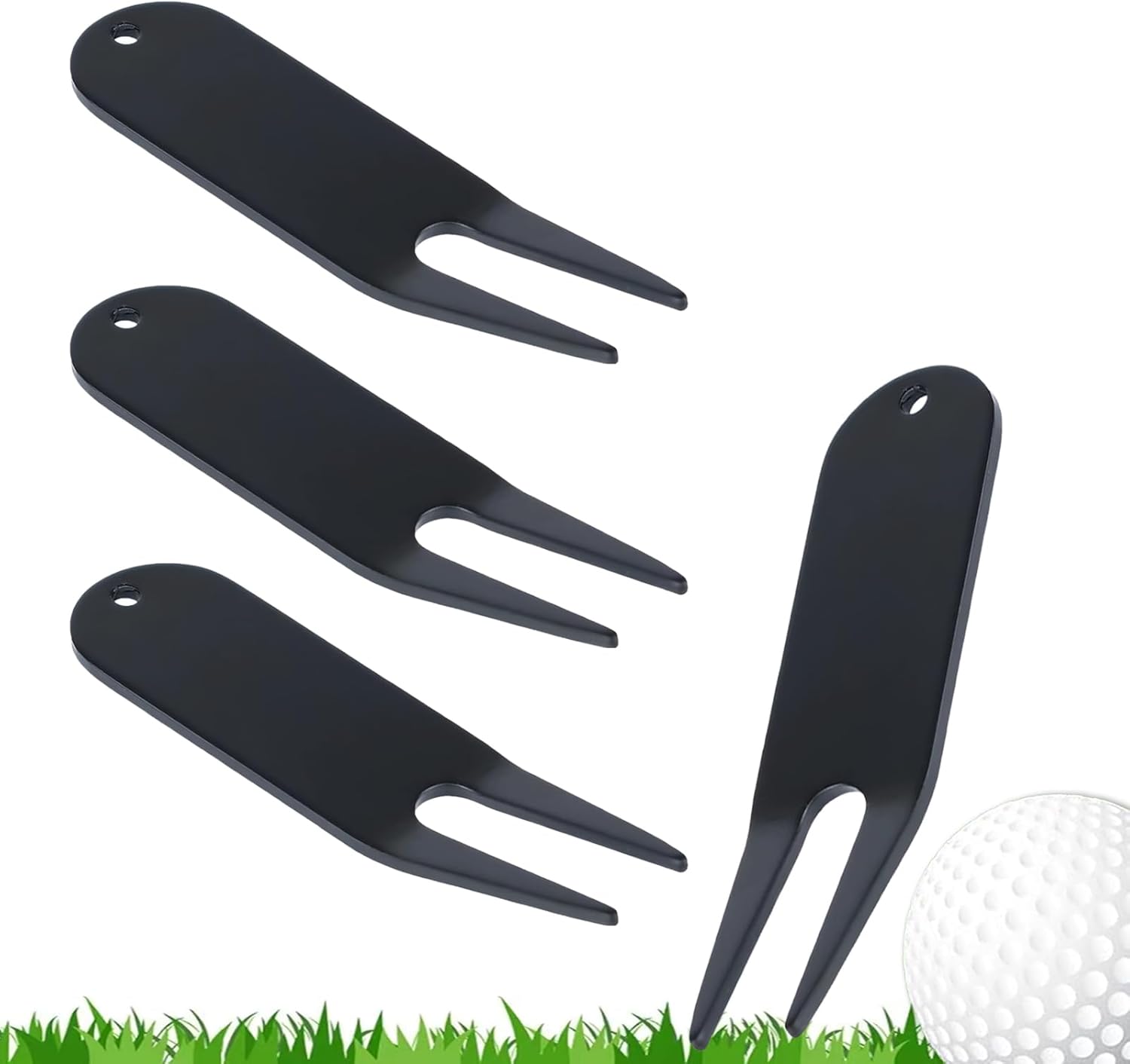 4 Pcs Bending Golf Divot Repair Tool Bent Golf Turf Repair Fork Metal Golf Fork Accessory Suitable to Repair Golf Turf, Clean Grooves, Remove Dirt and Debris Lightweight and Portable - Image 1