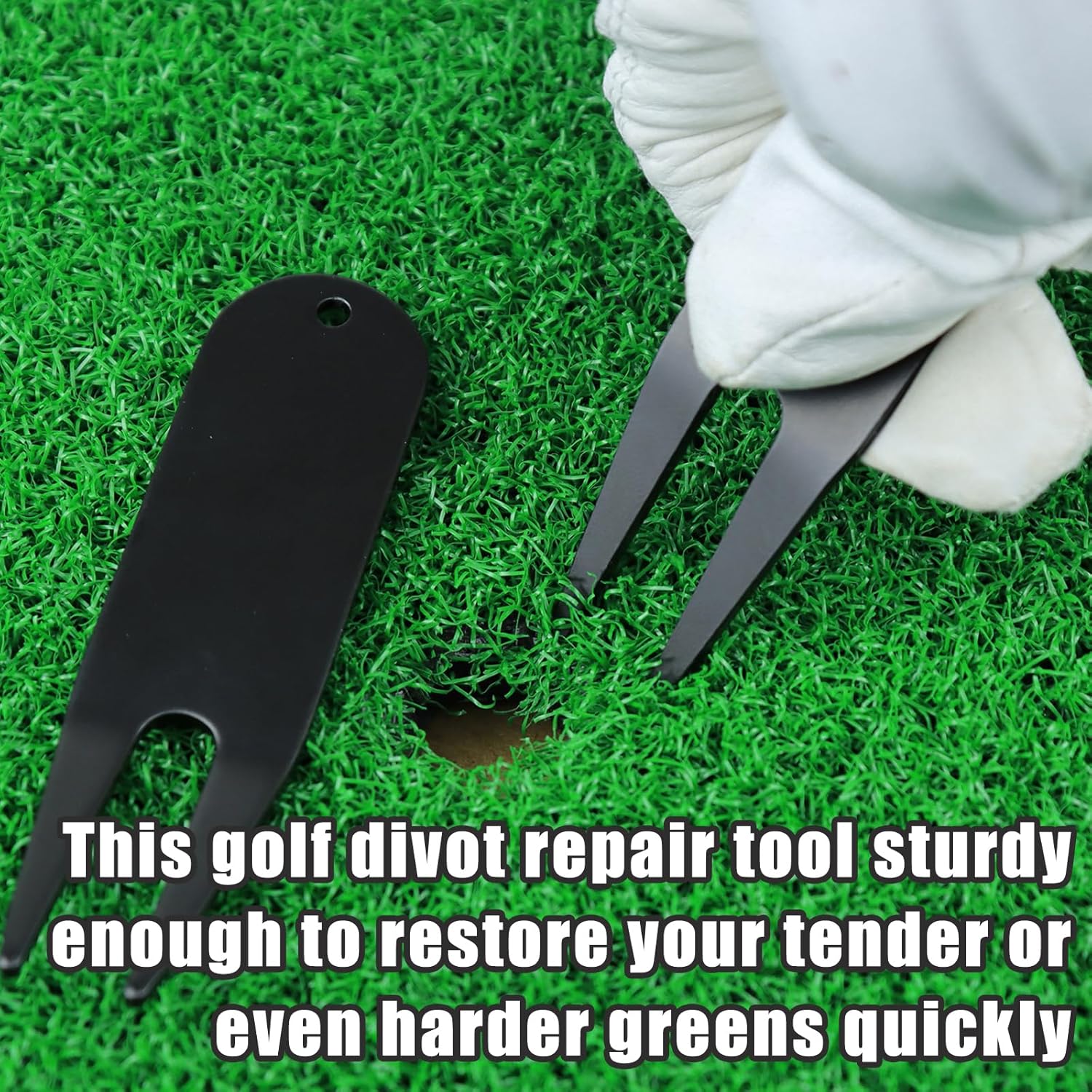 4 Pcs Bending Golf Divot Repair Tool Bent Golf Turf Repair Fork Metal Golf Fork Accessory Suitable to Repair Golf Turf, Clean Grooves, Remove Dirt and Debris Lightweight and Portable - Image 6