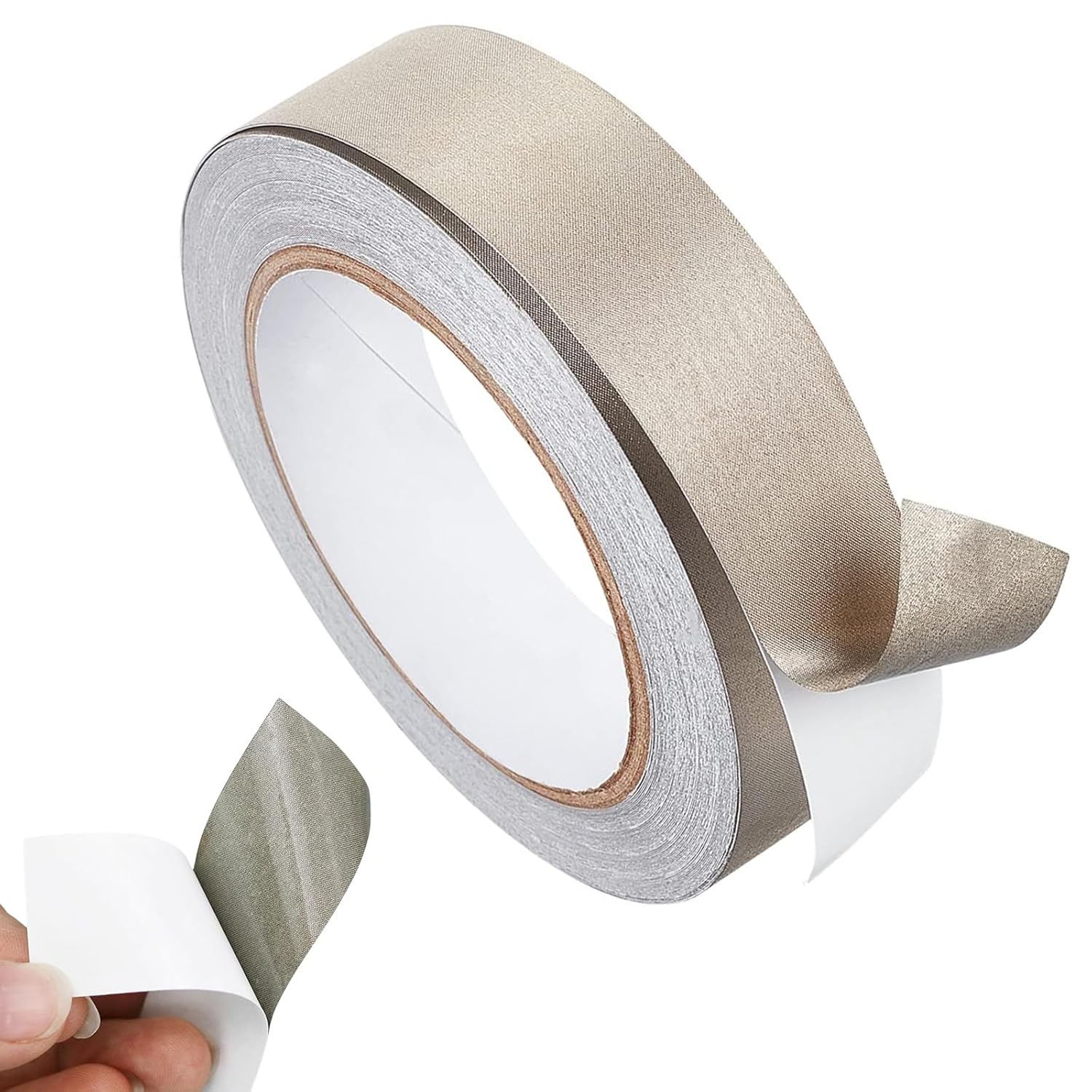 Faraday Cloth Conductive Adhesive High-Shielding Tape Waterproof Conductive Tape for Signal Screens for Electrical Connection EMI Shielding Display Repair Cable Interference Blocking (1 Inch x 65 Ft) - Image 1