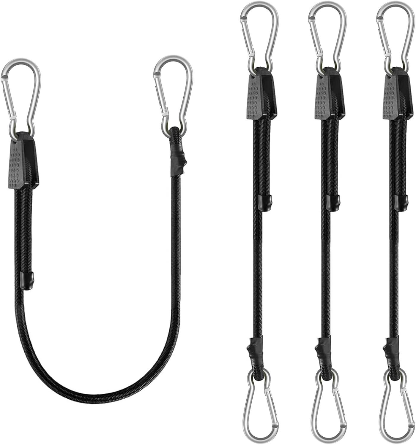 4 Pack 40 Inch Adjustable Carabiner Bungee Cords with Hooks Easy to Adjust from 35