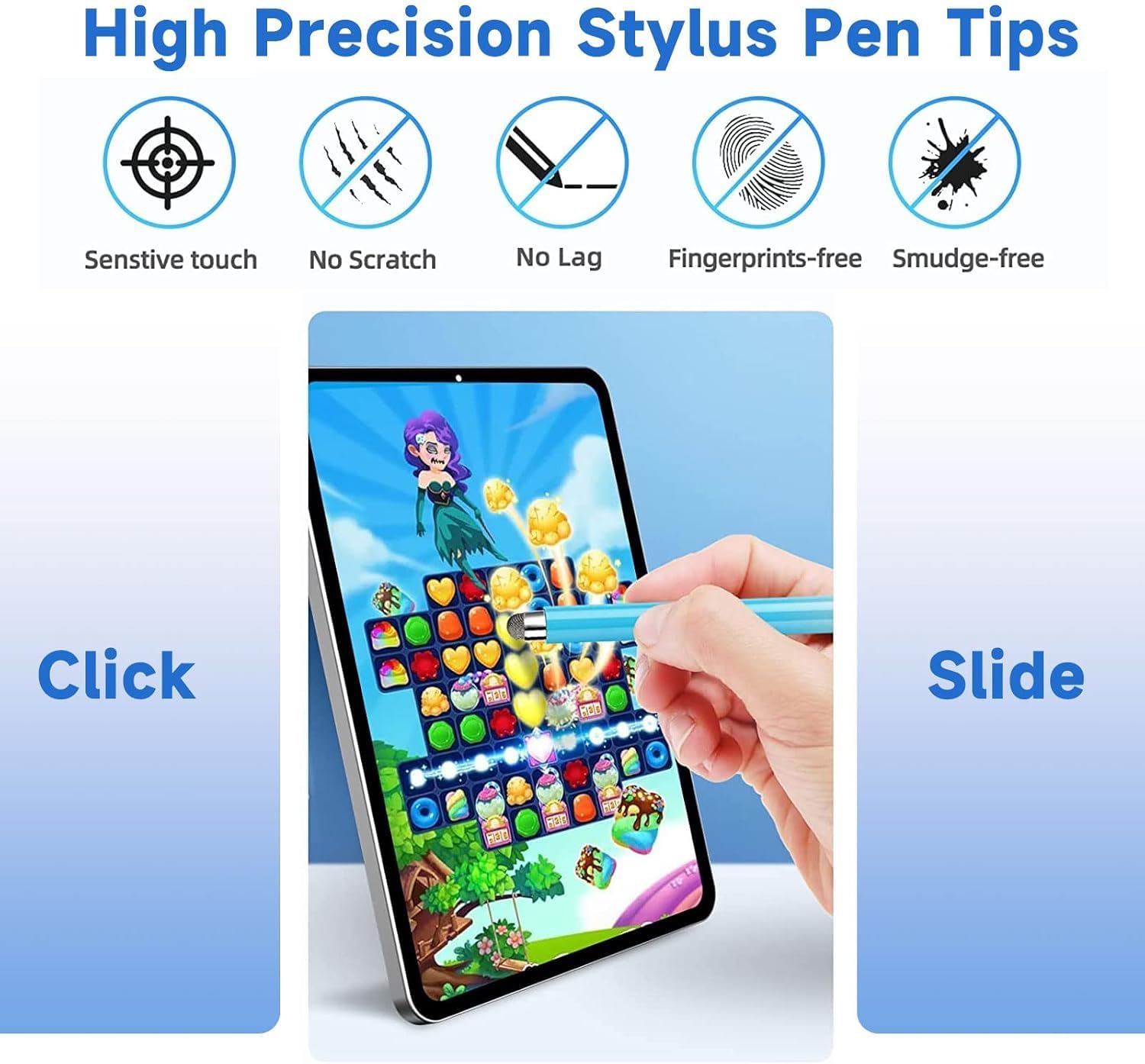 Mesh Fiber Tips (10 Pack)  Stylus Pen Replacement Tips Suitable for capacitive Touch Screen,High Sensitivity, Soft, no Scratch Screen Pen tip - Image 2