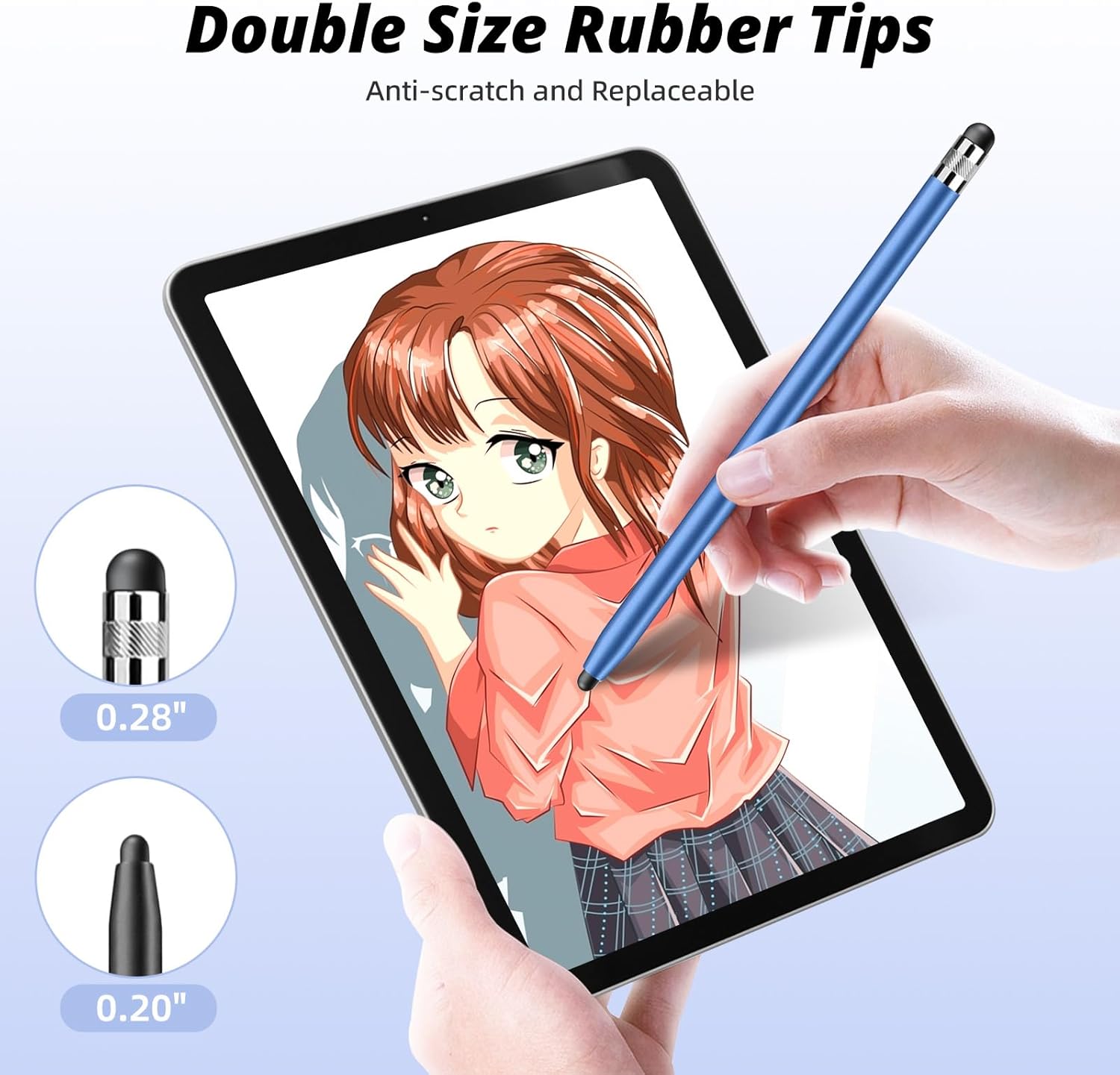 Rubber Tips for Stylus Pens (15 Pair, 0.2'' & 0.28'') Replacement nibs for Touch Screen Pen,Soft,No Scratches,Universal Stylus Ends - Image 2