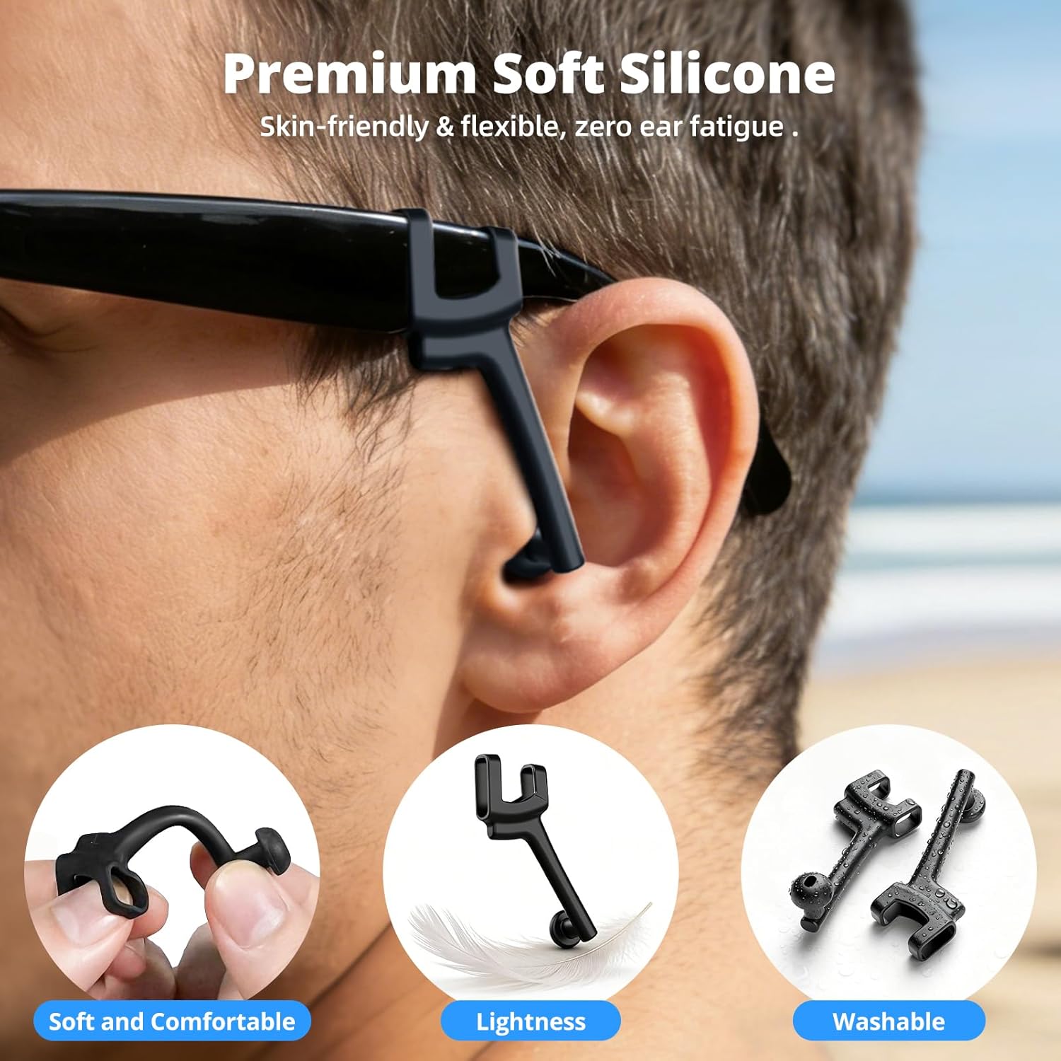Volume Boost | Privacy Ear Tips for AI & AR Glasses (1 Pair), Silicone Passive Audio Amplifier Compatible for Ray-Ban Meta Wayfarer (& Gen2), Skyler, Headliner Sound Focusing Earbuds Accessories - Image 3