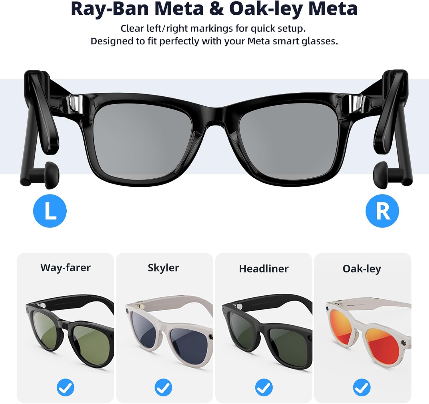 Volume Boost | Privacy Ear Tips for AI & AR Glasses (1 Pair), Silicone Passive Audio Amplifier Compatible for Ray-Ban Meta Wayfarer (& Gen2), Skyler, Headliner Sound Focusing Earbuds Accessories - Image 5
