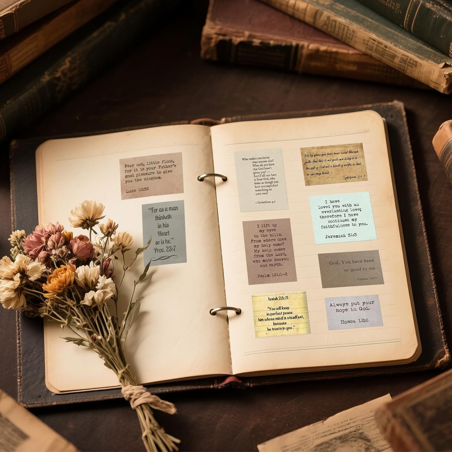 180Pcs Bible Verse Stickers - Vintage Inspirational Christian Stickers Bible Journaling Sticker Self Adhesive Religious Scripture Sticker Jesus Faith Label for Study Supply Planner(3Pcs/Each) - Image 2