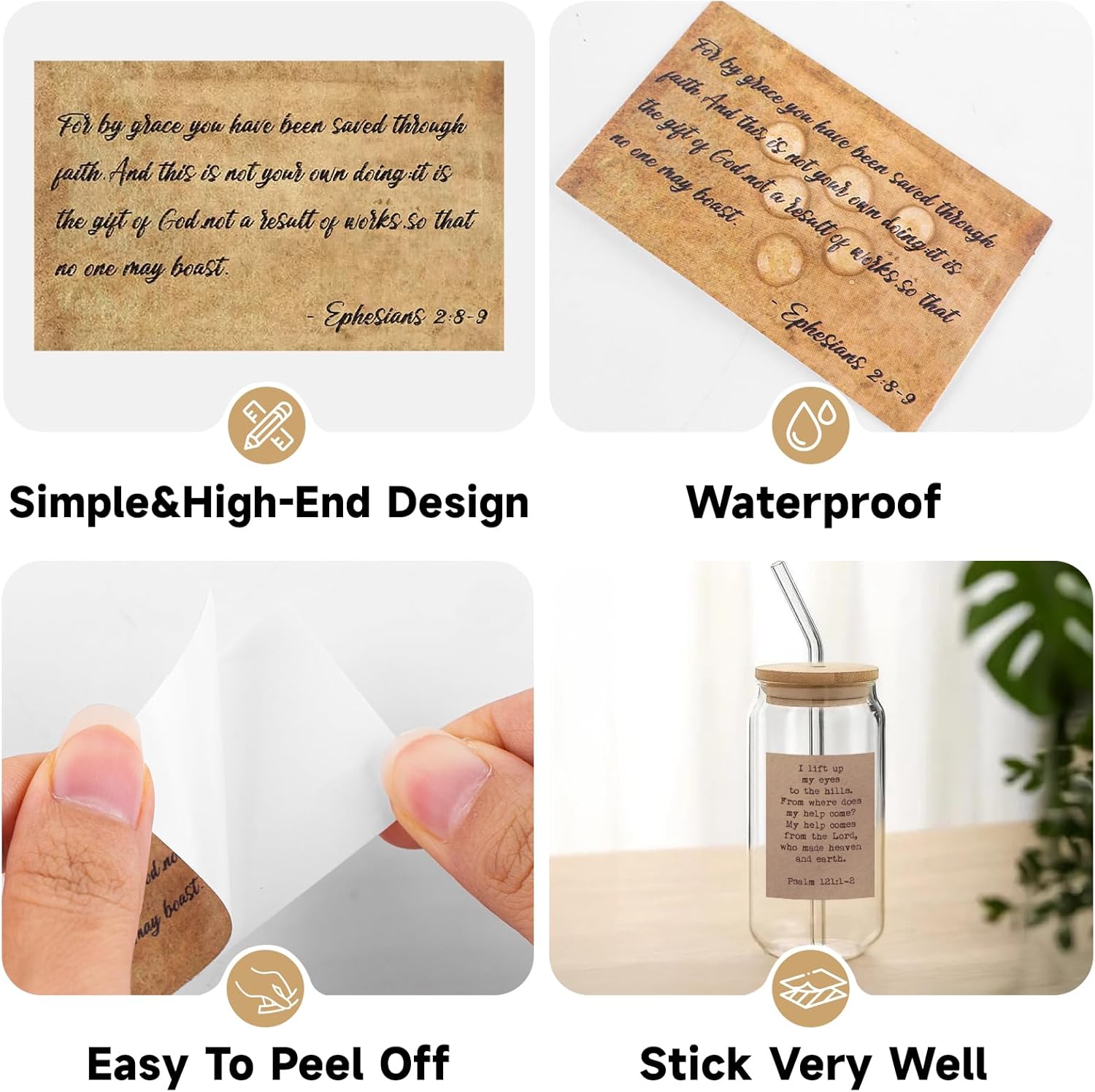 180Pcs Bible Verse Stickers - Vintage Inspirational Christian Stickers Bible Journaling Sticker Self Adhesive Religious Scripture Sticker Jesus Faith Label for Study Supply Planner(3Pcs/Each) - Image 5