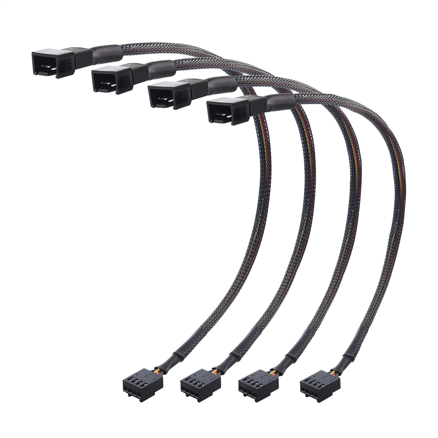4-Pack, PWM 4 Pin Fan Extension Cable - 12 inches, PC Fan Extension Cable - Image 1