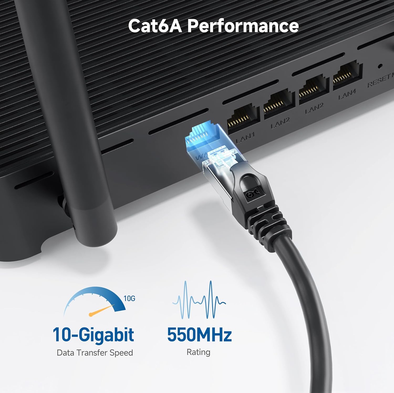 10Gbps 5-Pack Snagless Short Shielded Cat 6A Ethernet Cable - 3ft, Cat 6A Cable, Cat6A Cord, Ethernet Cord, Black - Image 3