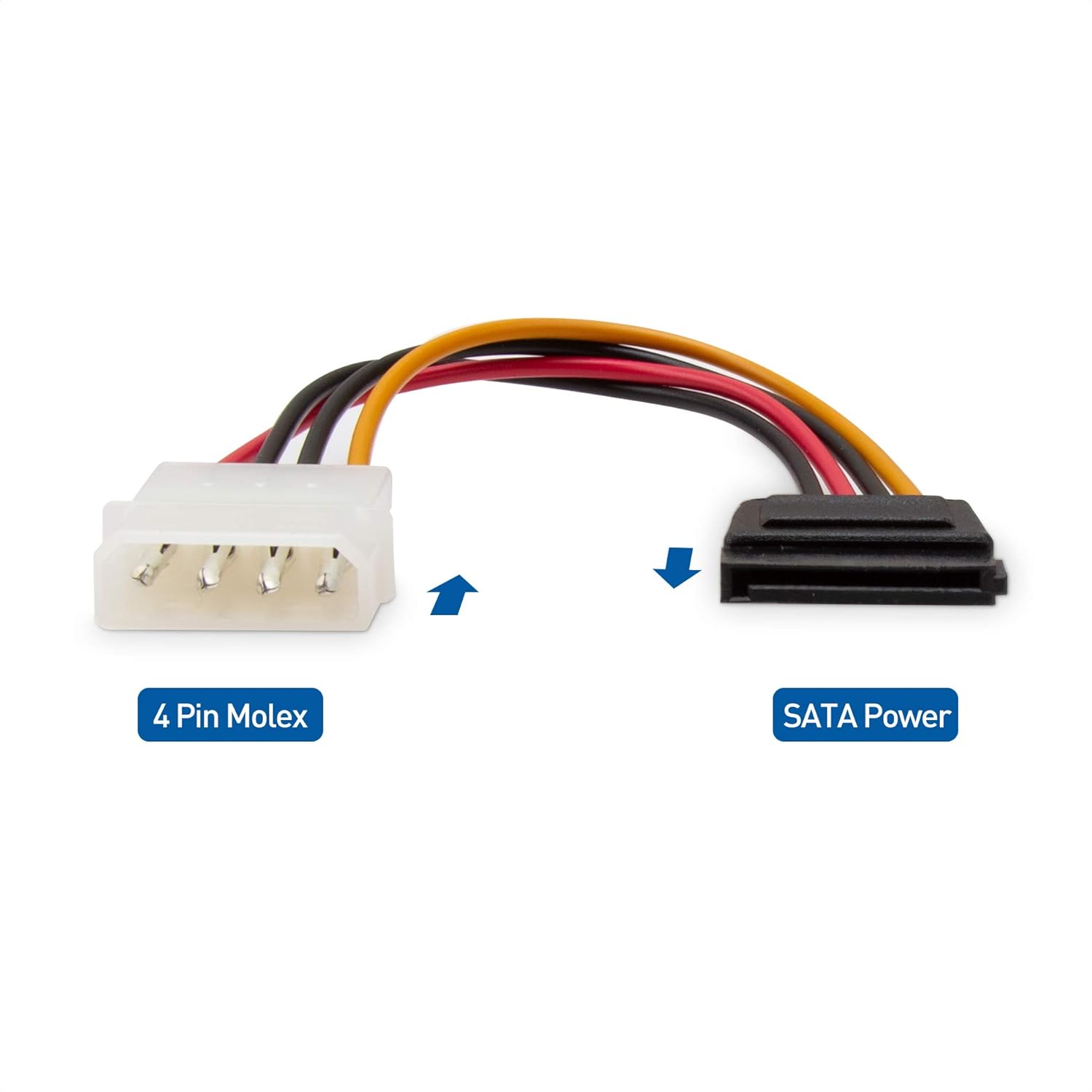 3-Pack 4 Pin Molex to SATA Power Cable (SATA to Molex) - 6 Inches - Image 2