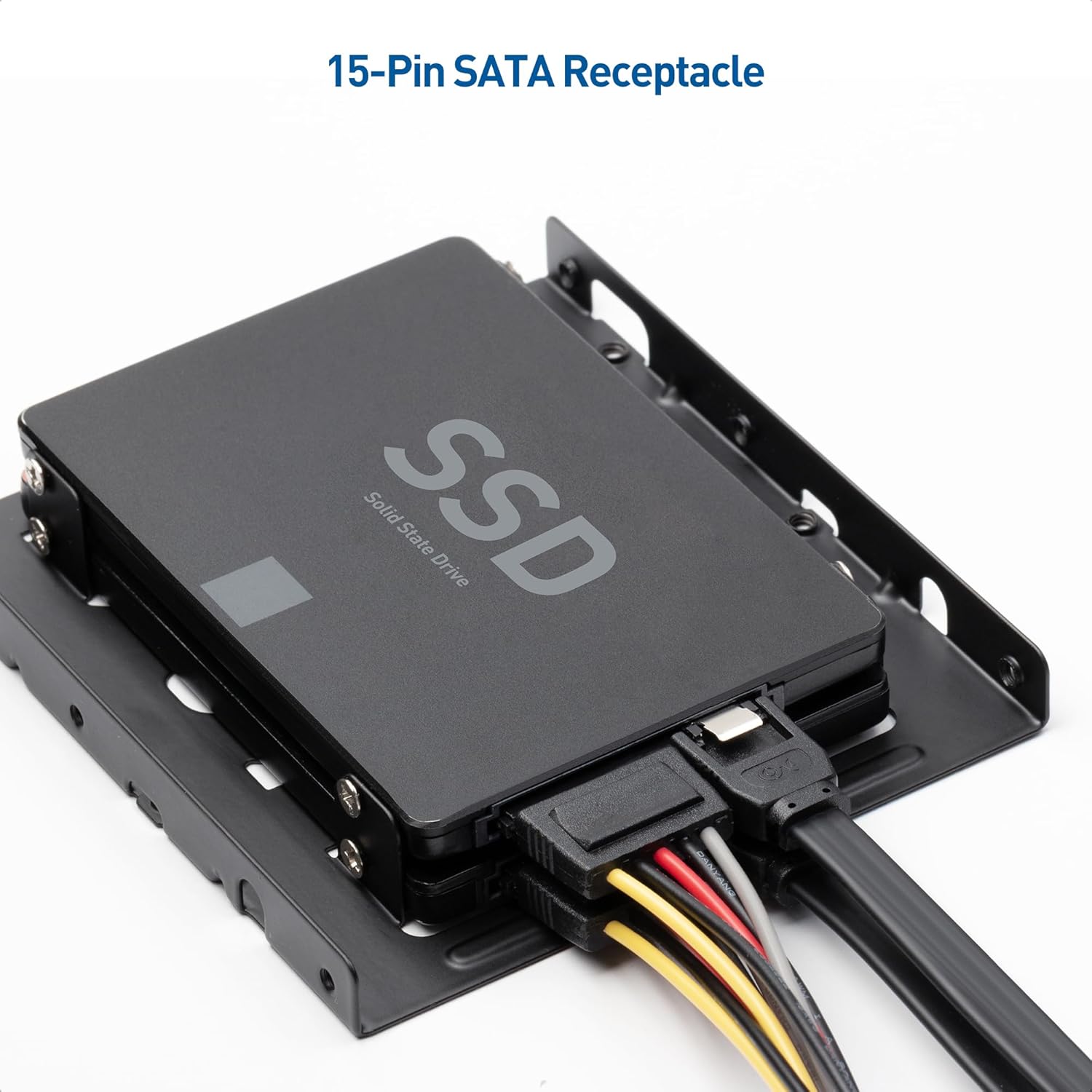 3-Pack 15 Pin SATA Power Splitter Cable - 8 Inches, SATA Power Y-Splitter Cable - Image 4