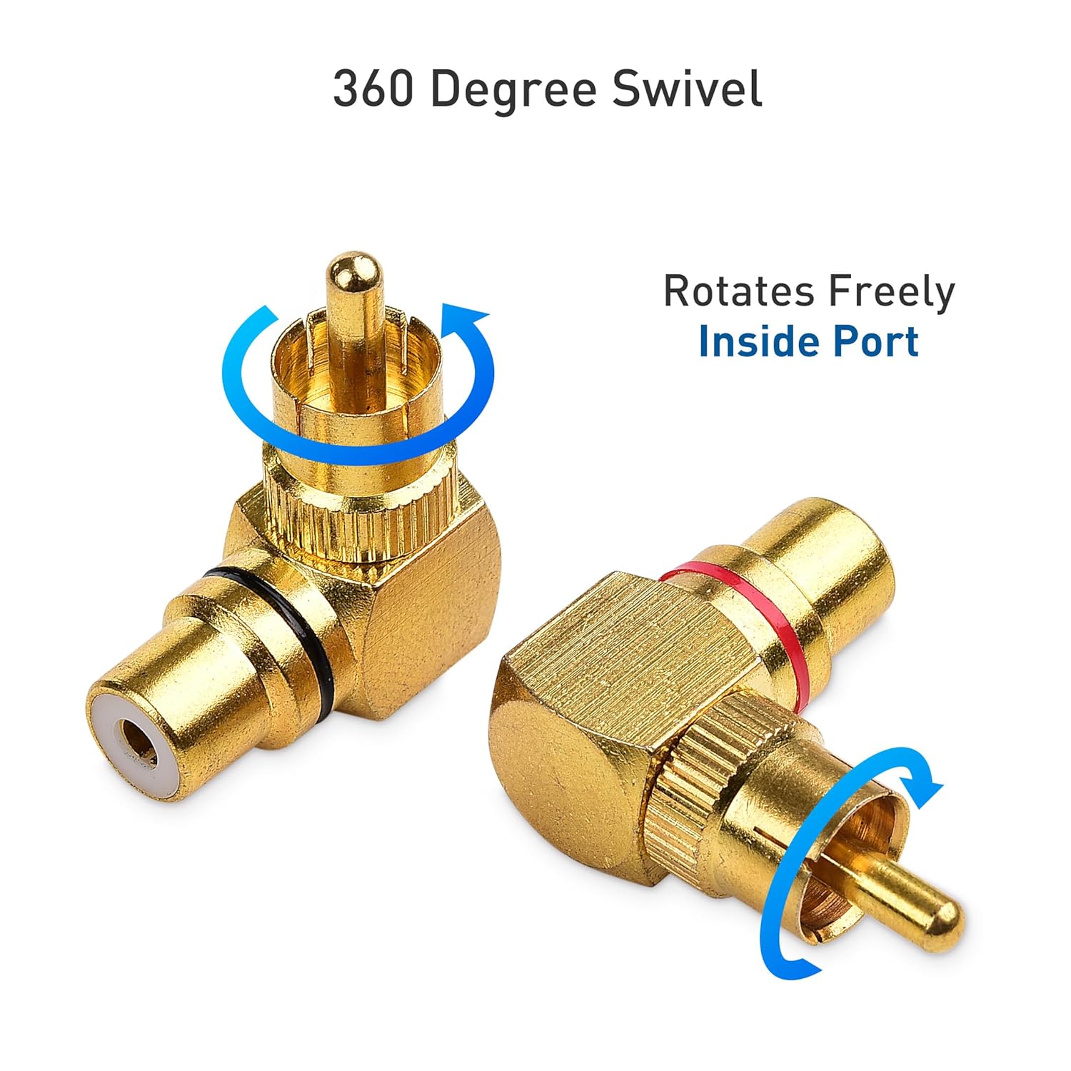 2-Pack Right Angle RCA Adapter, 90 Degree RCA Adapter - Image 4