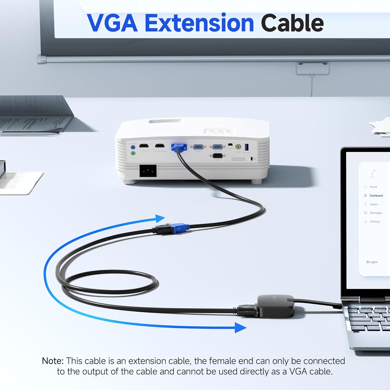 VGA Extension Cable (VGA Cable Male to Female) - 6 Feet, Not Dual Male Cord, Not for DB9/Serial Use - Image 3