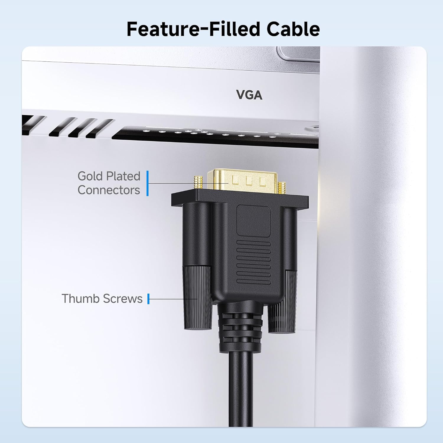 VGA Extension Cable (VGA Cable Male to Female) - 6 Feet, Not Dual Male Cord, Not for DB9/Serial Use - Image 6