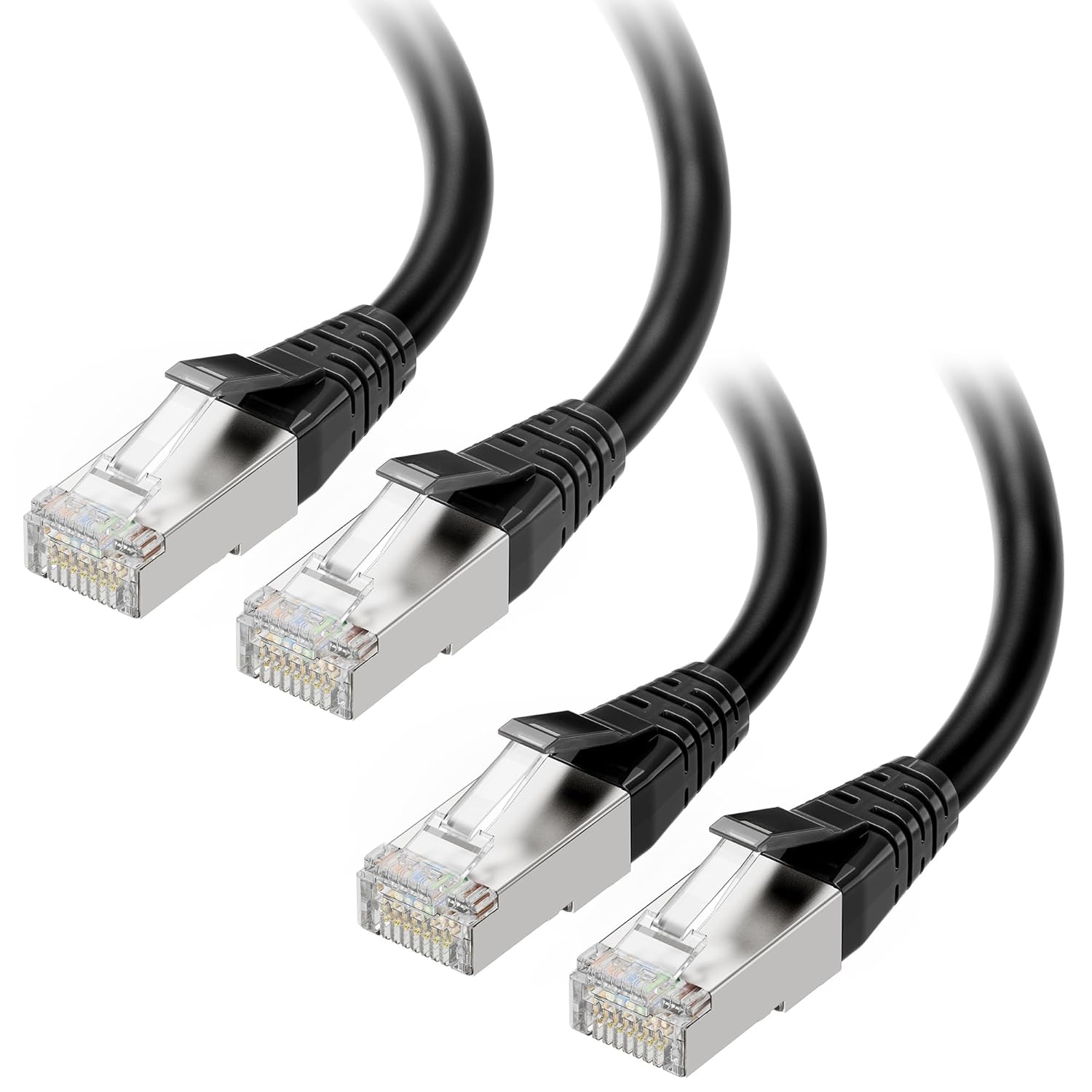 [Cat8 Certified] 2-Pack 40Gbps Shielded Cat 8 Ethernet Cable - 5ft, 2000Mhz Category 8 Ethernet Cord, Cat8 Cable for Gaming, Black - Image 1