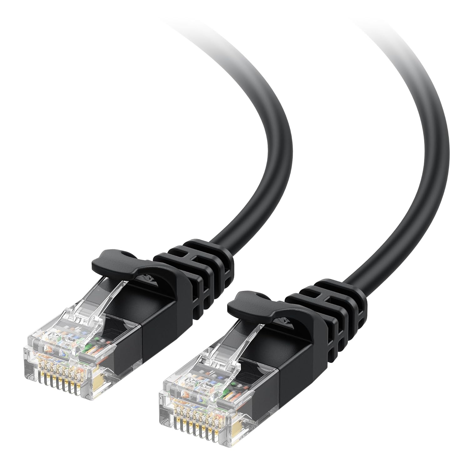 10Gbps Snagless Cat 6 Ethernet Cable - 25ft, Slim Profile Cat 6 Cable, Cat6 Cord, Thin Ethernet Cord, Black - Image 1