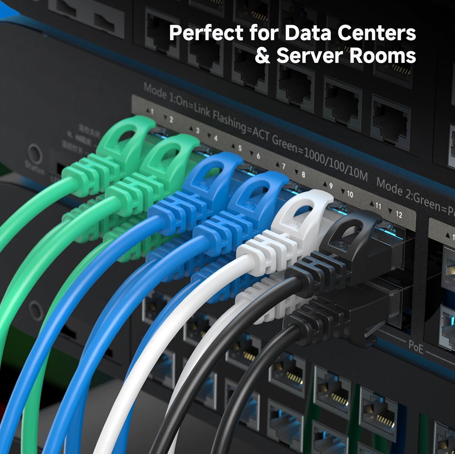 10Gbps Snagless Cat 6 Ethernet Cable - 25ft, Slim Profile Cat 6 Cable, Cat6 Cord, Thin Ethernet Cord, Black - Image 7