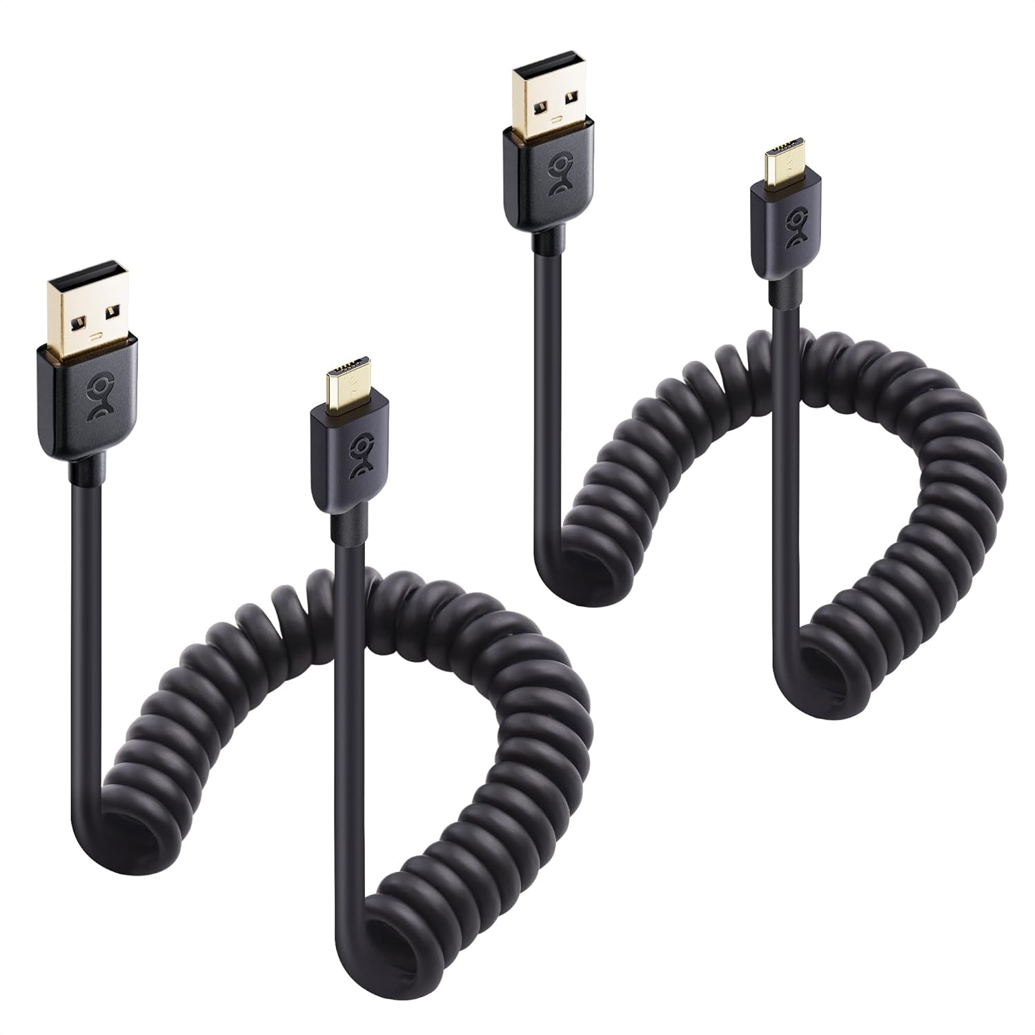 2-Pack Coiled Micro USB Cable (Coiled Micro USB to USB2.0) 2-4 Feet - Image 1