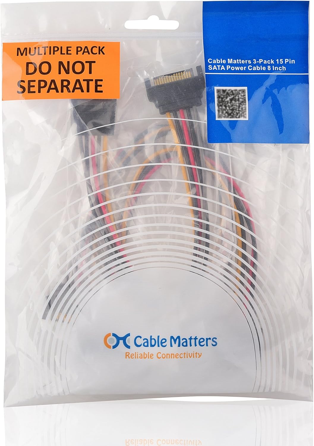 3-Pack 15 Pin SATA Power Extension Cable - 8 Inches, SATA Power Cable for Hard Drive and SSD - Image 6