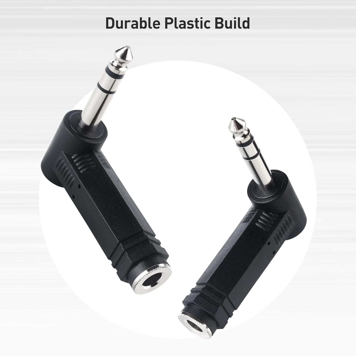 2-Pack 1/4 Right Angle TRS Adapter - 6.35mm Right Angle Adapter, 1/4 TRS Audio Connector for Professional Audio Equipment - Image 5