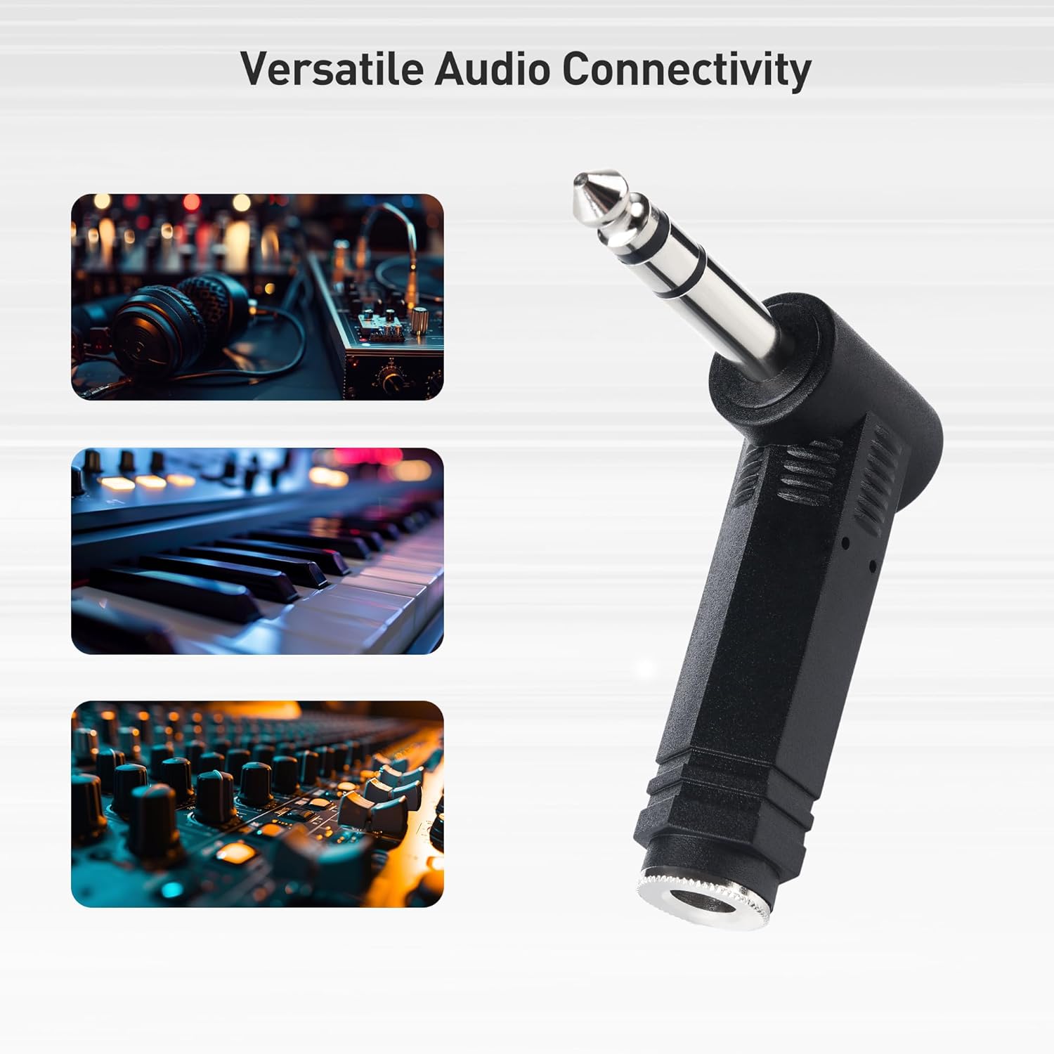 2-Pack 1/4 Right Angle TRS Adapter - 6.35mm Right Angle Adapter, 1/4 TRS Audio Connector for Professional Audio Equipment - Image 6
