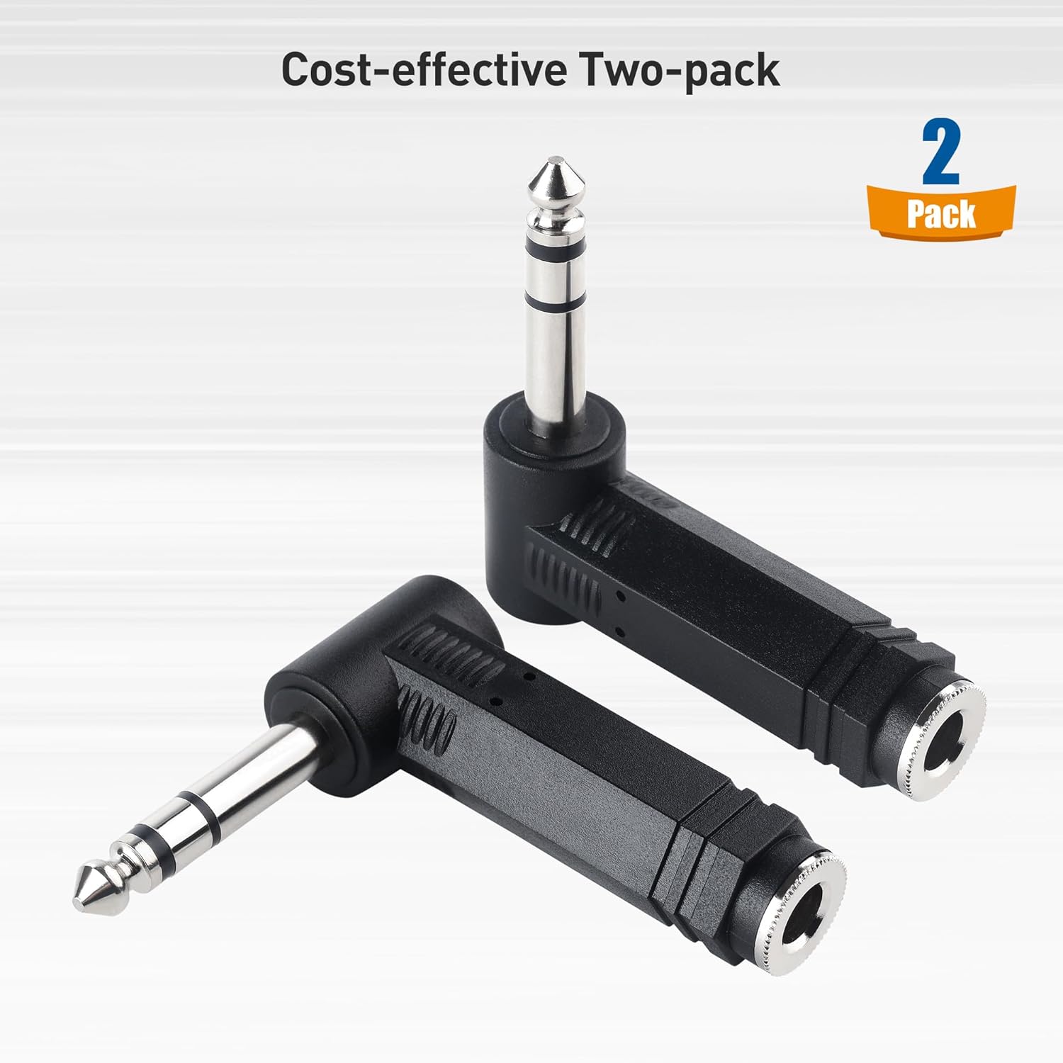 2-Pack 1/4 Right Angle TRS Adapter - 6.35mm Right Angle Adapter, 1/4 TRS Audio Connector for Professional Audio Equipment - Image 7
