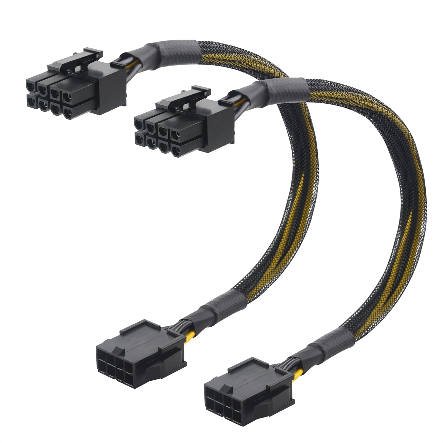 2-Pack 8 Pin PCIe Extension Cable - 10 Inches (Male to Female, NOT for Direct PSU Use), 8 Pin GPU Power Extension Cable (Not 6+2Pin) - Image 1