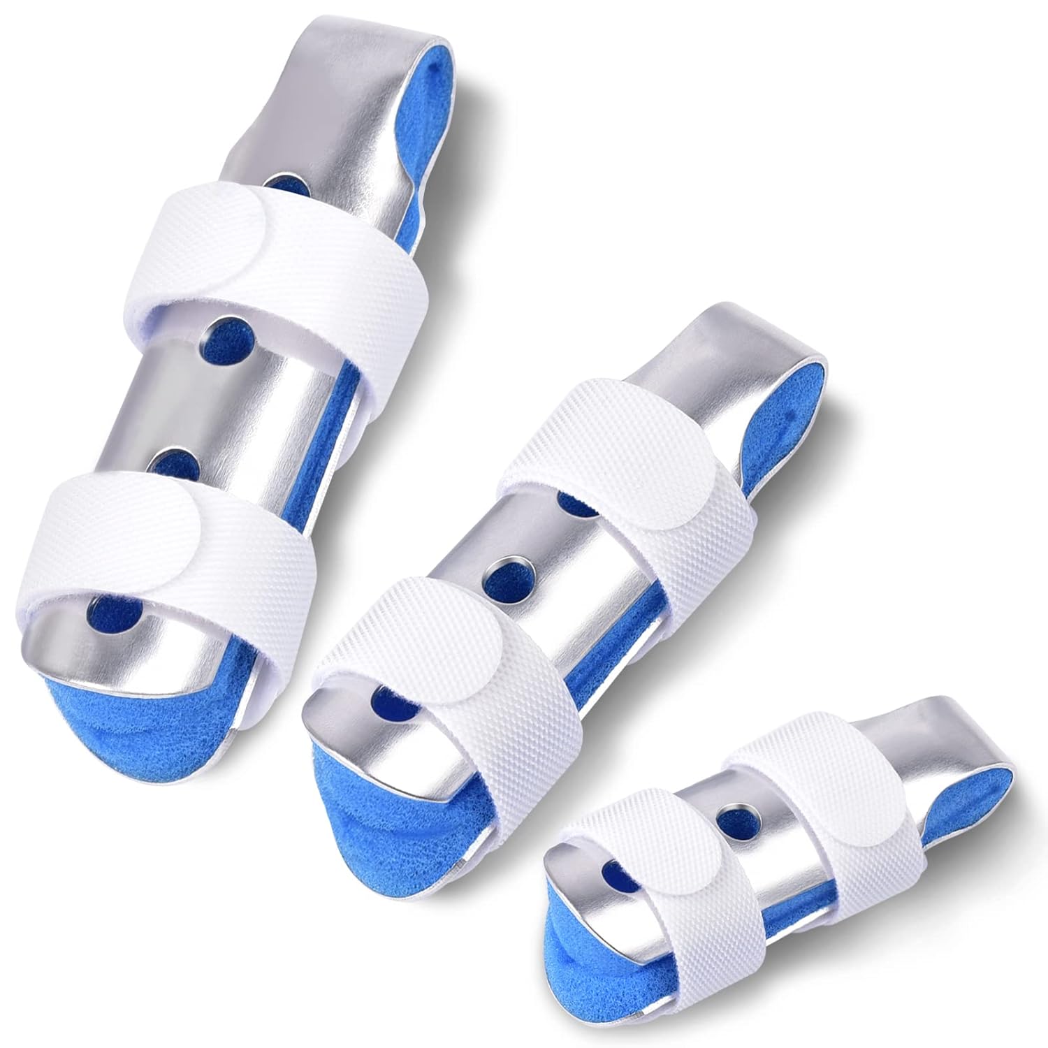 Finger Splint, 3PCS Finger Support Brace Stabilizer for Straightening Arthritis Knuckle Immobilization, Blue - Image 1