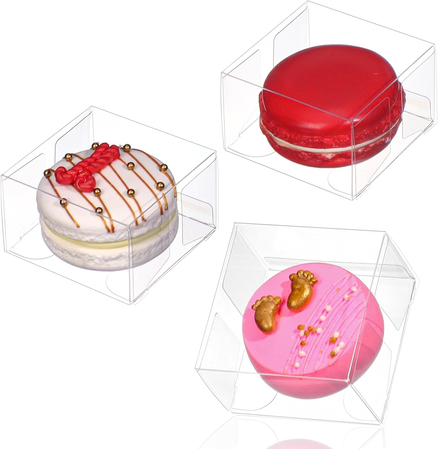 50Pcs 2.17x2.17x1.38 Inch Single Boxes for Chocolate Covered Ore, Macaron, Brownie, Treat, Candy, Small Gifts - Wedding, Bridal Shower, Birthday Party Favors - Image 1