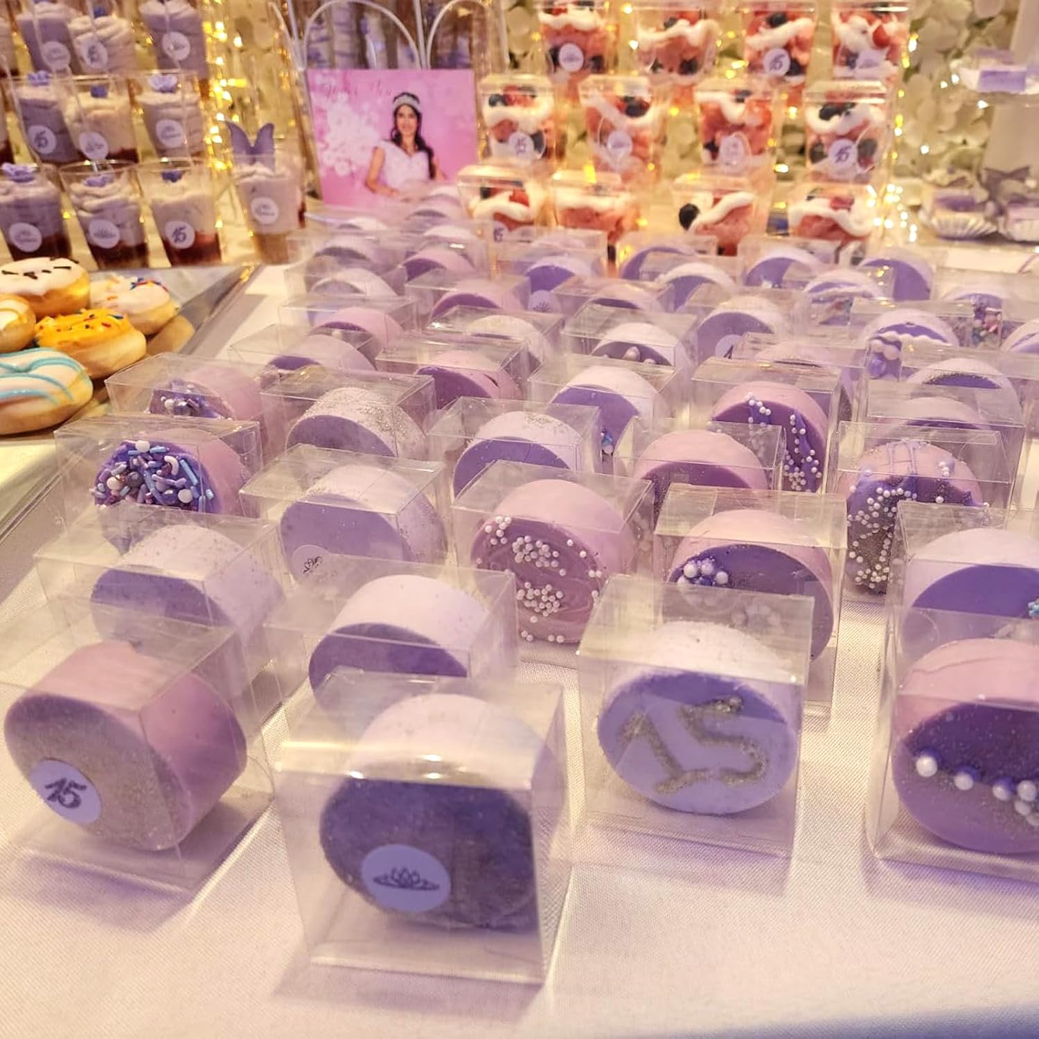 50Pcs 2.17x2.17x1.38 Inch Single Boxes for Chocolate Covered Ore, Macaron, Brownie, Treat, Candy, Small Gifts - Wedding, Bridal Shower, Birthday Party Favors - Image 3