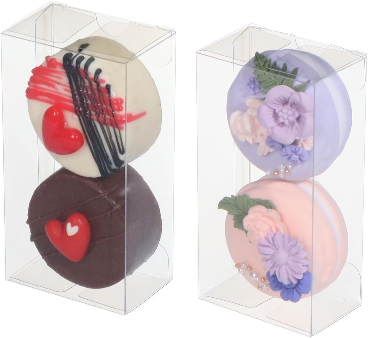 4.17x2.16x1.37Inch Chocolate Covered Orec Boxes Macaron for 2 Mini Treat Chocolate Truffle - Image 1