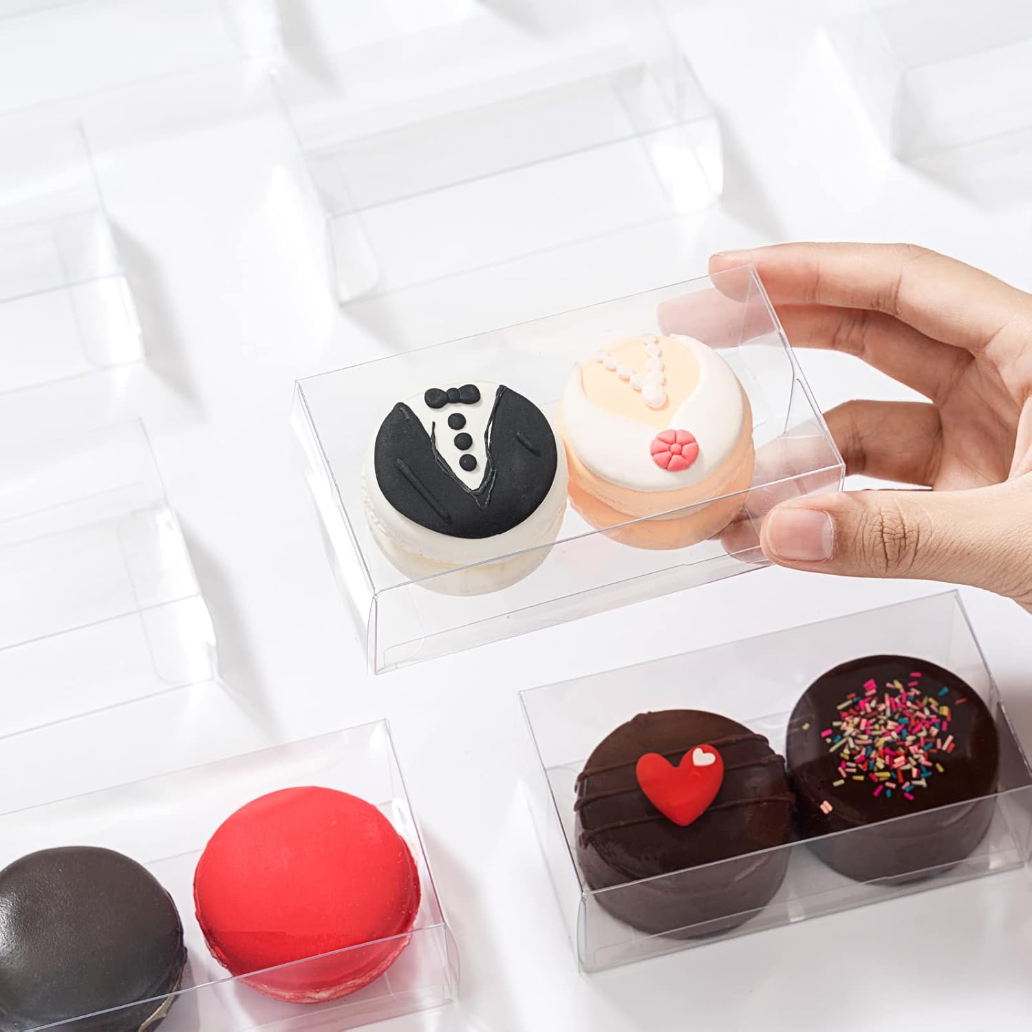 4.17x2.16x1.37Inch Chocolate Covered Orec Boxes Macaron for 2 Mini Treat Chocolate Truffle - Image 5