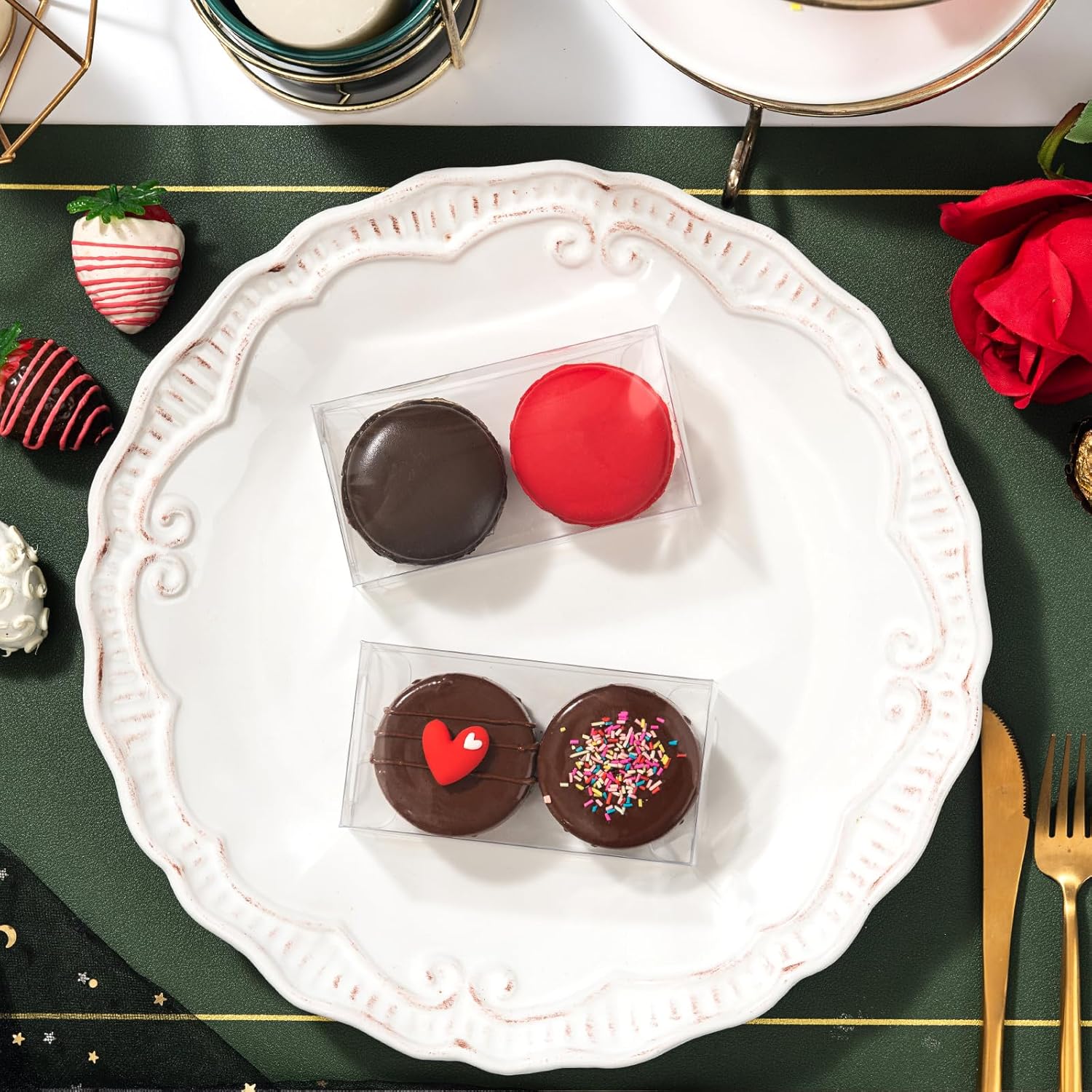 4.17x2.16x1.37Inch Chocolate Covered Orec Boxes Macaron for 2 Mini Treat Chocolate Truffle - Image 6