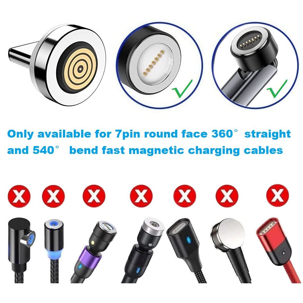 Magnetic Charging Tips 7pin Series (USB-C Tips) 6pcs,Magnetic Type-C Tips,Just 3.0A&7Pin Data Charger Tips Without USB Cable - Image 3