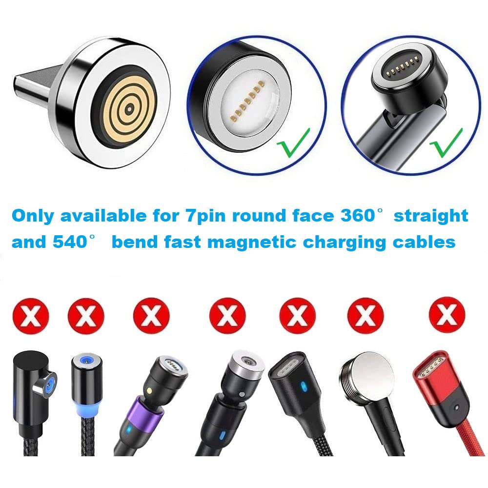 Magnetic Charging Tips 7pin Series lPhone Tips 6pack,Just 3.0A&7Pin Fast Magnetic Connector Tips Adapter Head Compatibility for iProduct Without Data USB Cables - Image 3