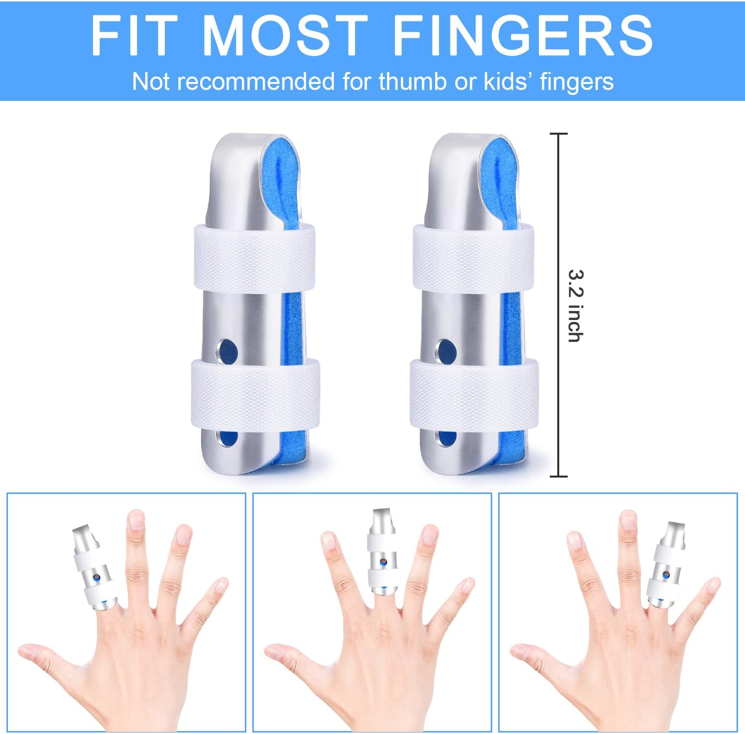 Finger Splint, 2pcs Finger Support Brace for Arthritis Knuckle Immobilizationm, Middle Size - Image 3