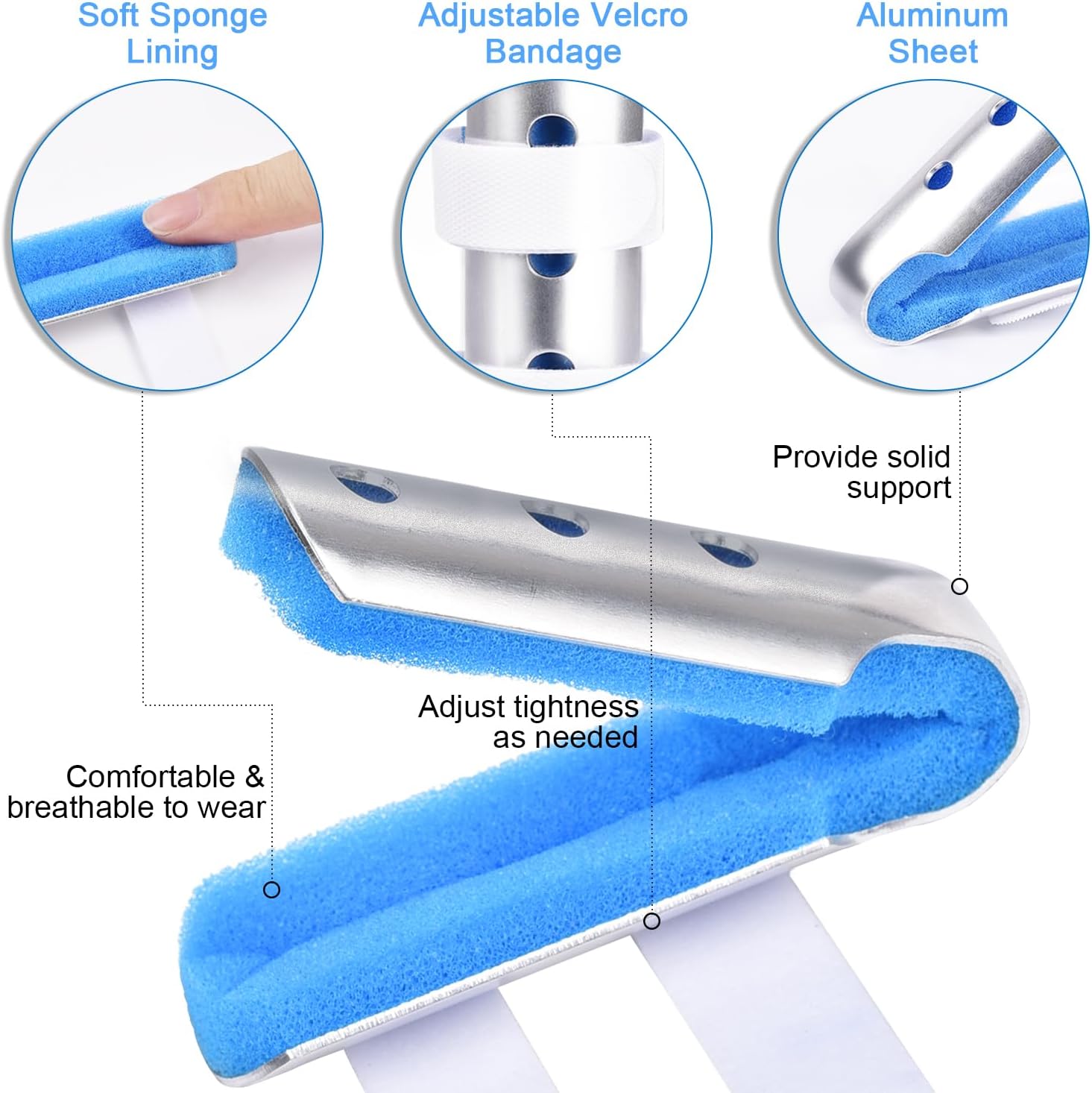 Finger Splint, 2pcs Finger Support Brace for Arthritis Knuckle Immobilizationm, Middle Size - Image 5