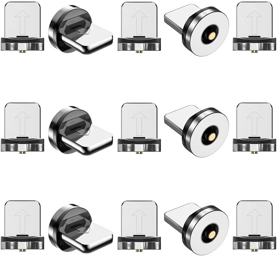 Magnetic Charging Tips lPhone 15pcs,1Pin 360° Rotate Connector Adapters for iOS-Lightlng Ports Series,Just Plugs to Charging/Water-dustproof/antioxidant Without Cord&Non-Data - Image 1