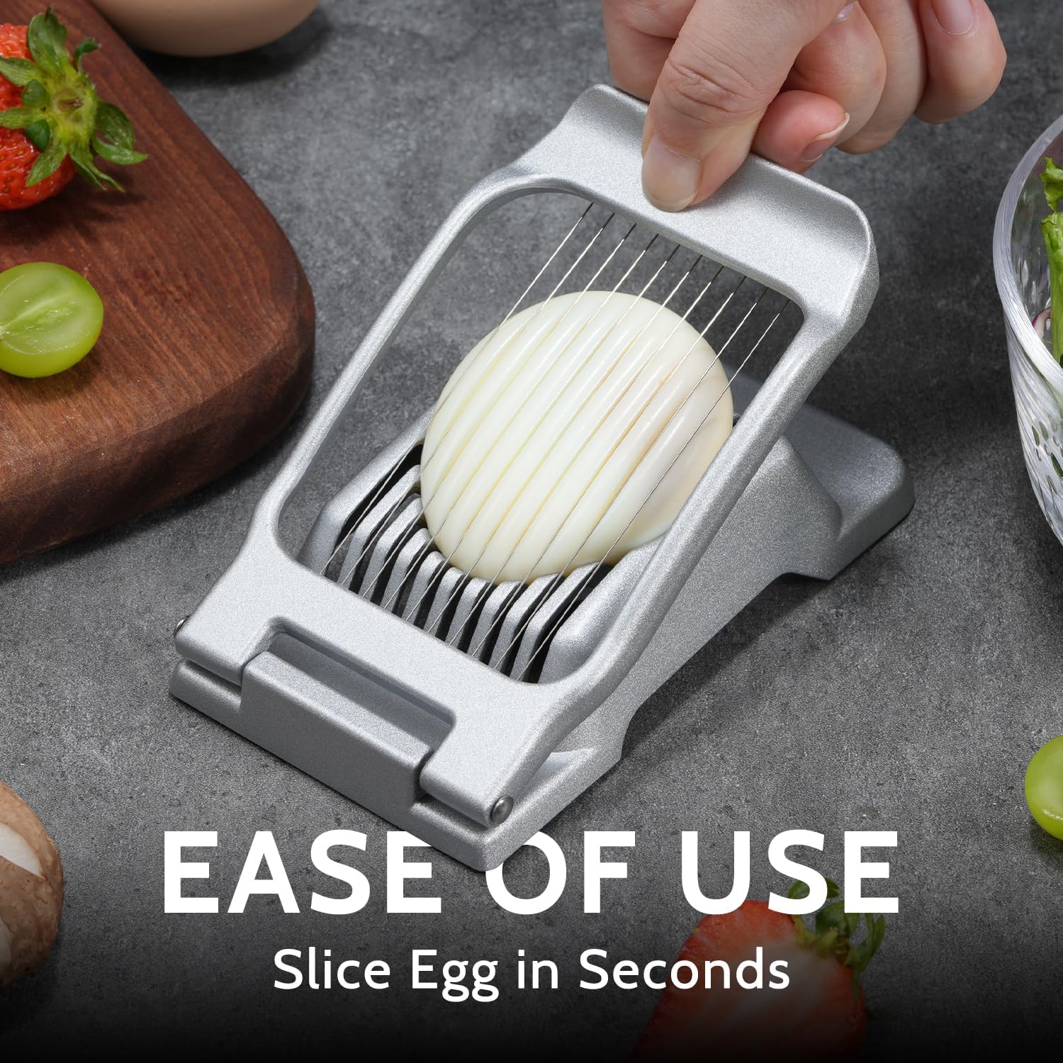 Heavy Duty Stainless Steel Wire Egg Slicer for Hard Boiled Eggs & Strawberry Other Soft Food - Image 3