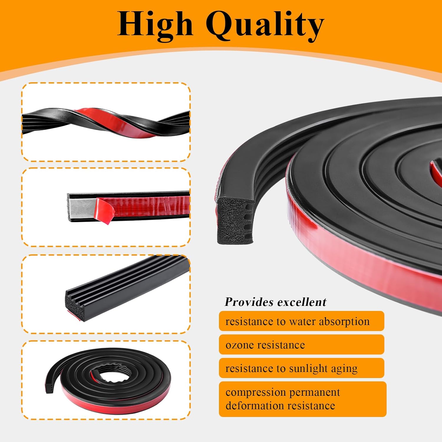 326A0004 Ribbed Bulkhead Seal Strip 3/5