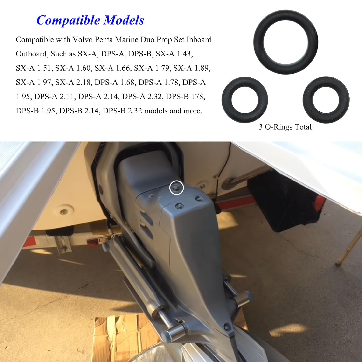 3 O-Rings Total: Dipstick #3852045, Vent #3855081, Drain #3855081, Vent Or Drain, Outdrive Lower Unit Gearlube Gearoil Oring, Fit for Volvo Penta Marine Duo Prop Set SX-M, SX-A, DPS-A Inboard Outboard - Image 4